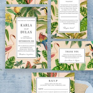Tropical Thank You Tags TEMPLATE, Botanical Wedding Tags EDITABLE Favor ...