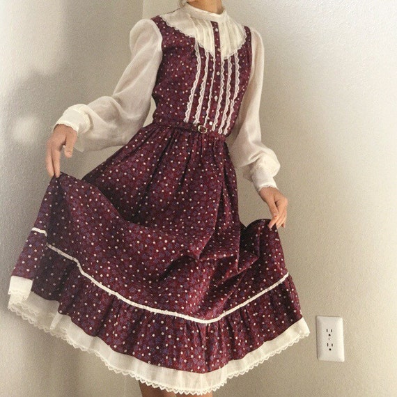 1970s Candi Jones Prairie Dress