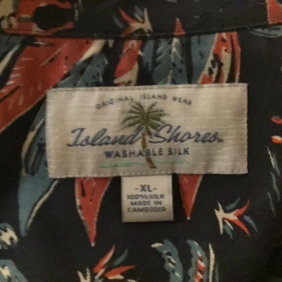 XL Island Shores Washable Silk Hawaiian Aloha Shi… - image 3