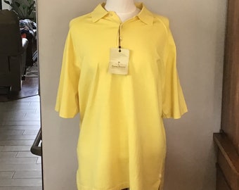 NWT Large Tommy Bahama Silk Blend Yellow Polo Shirt