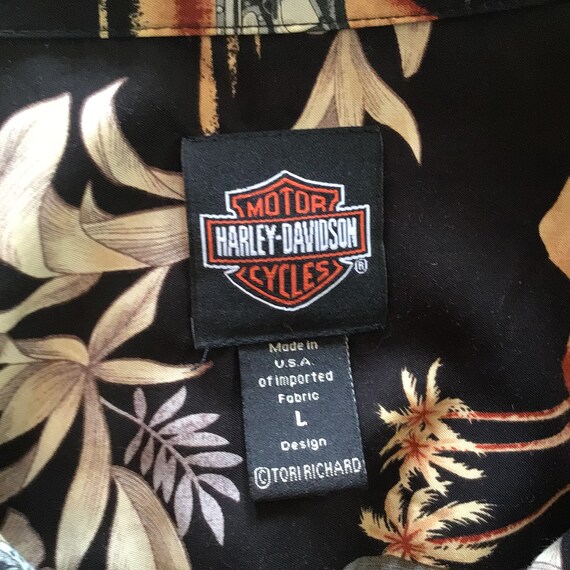 Large Tori Richard Harley Davidson all Viscose Ha… - image 3