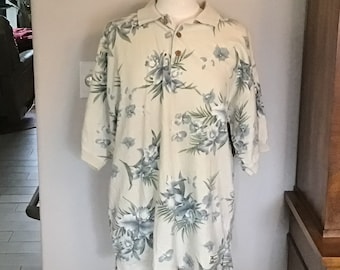 Stor Tommy Bahama bomulls Hawaiian Aloha pikétröja