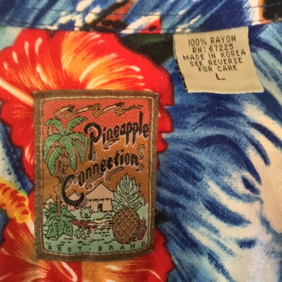 Large Pineapple Connection all Rayon Hawaiian Alo… - image 3