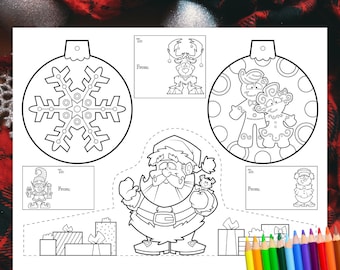 Printable Christmas Coloring Pages / Crafts for Kids / Christmas Ornaments / Christmas Decorations / Holiday Gift Labels / Family Activities