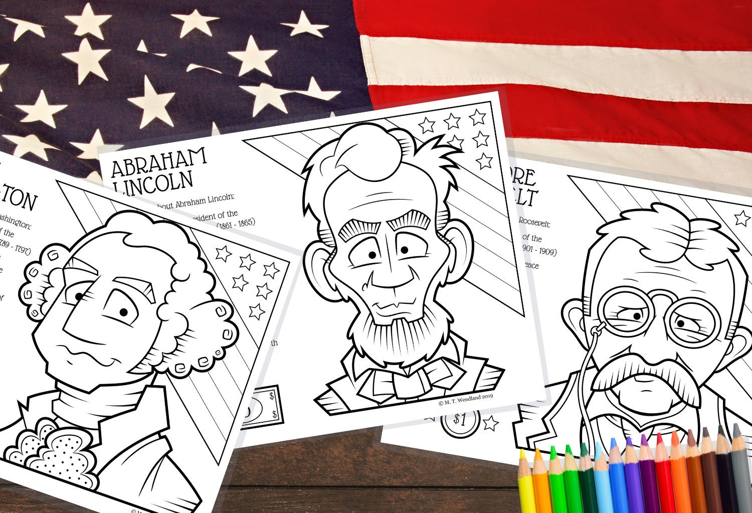 free coloring pages of abraham lincoln