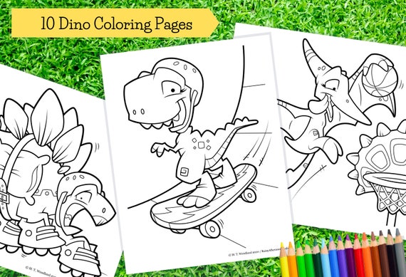Printable Dinosaur Coloring Pages / Crafts for Kids / Art for