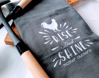 REGALO DEL GIORNO DEL PAPÀ Asciugamano da cucina Asciugamano da cucina divertente set regalo Rise shine mother cluckers Agriturismo arredamento addio al nubilato regali Decorazioni per la casa papà