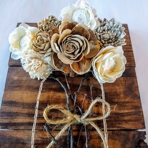 RUSTIC HOME DECOR Mother&#39;s day gift Rustic wall decor Wall art Wall decor Mason jar string art mason jar flowers Farmhouse sign wood flowers
