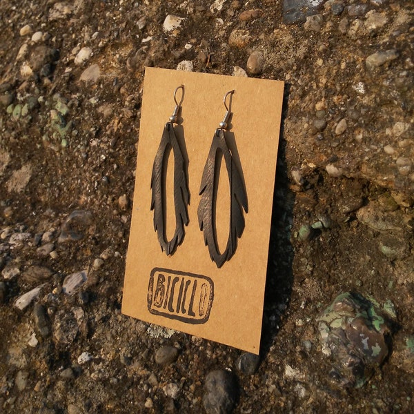 "Ethno" earrings with inner tube, inner tube earrings, vegan, 100% recycled, handmade, eco friendly, Fahrradschlauch Ohrringe