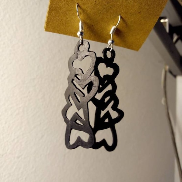 100% recycled vegan filigree "hearts" earrings