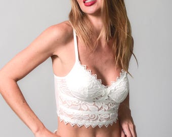 Vintage White Floral Bridal Corset – Lace Bustier, Romantic Wedding Lingerie Top
