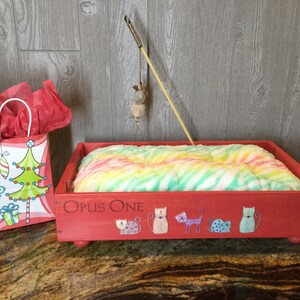 Houten wijn kist huisdier bed