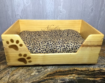 Wine crate dog bed