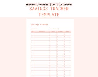 Editable Savings Tracker, Money Goals Planner (Canva Template, Digital Download)
