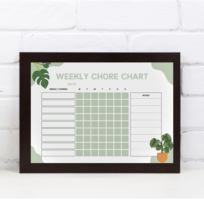 Editable Chore Chart, Printable Cleaning Schedule, Weekly Checklist ...