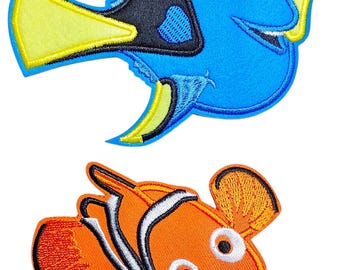 Massor av 2 Hitta Nemo Fisken Dory Filmen Tecknad Tygmärke För Barnkläder T-shirt Jeans Biker Badge Applikation Stryk-på/Sy-på Tygmärke