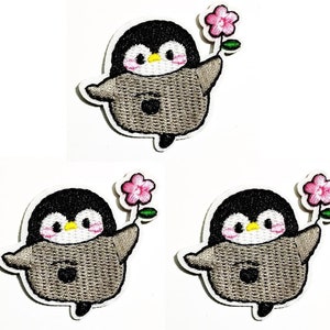 3Pcs. Penguin Patches Cartoon Children Kids Zoo Animal Embroidered Applique Craft DIY Handmade Clothes DIY Costume Accessory Patches