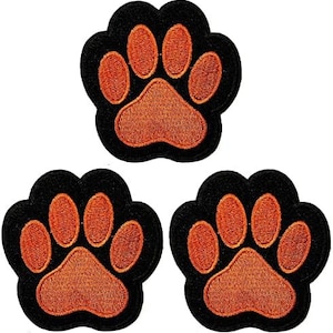 3pcs. Black Brown Paw Puppy Patches Paw Cat Dog Applique Crafts Handmade Baby Kids Women Clothes DIY Accessory Decorative Repair Patches.