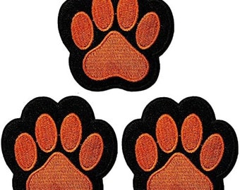 3 st. svartbruna tassvalpmärken tass katt hund applikationer hantverk handgjorda baby barn kvinnor kläder gör-det-själv tillbehör dekorativa reparationsmärken.