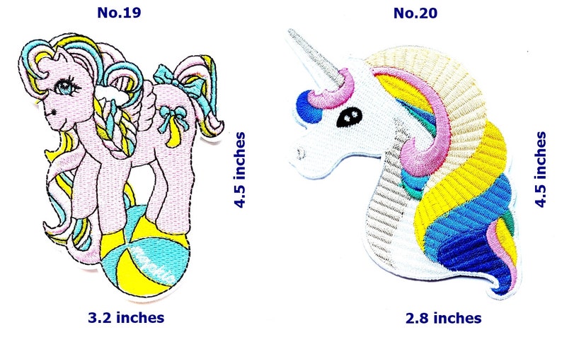 Cute Princess Unicorn Horse Fantasy Cartoon Patch Clothes Bag T-Shirt Jeans Biker Badge Applique Iron onSew On Patch Choose The Number