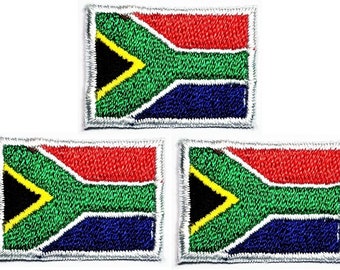 3 st. mini Sydafrika flagga märke taktiskt militärt flagga applikationer märke gör-det-själv jackor kläder broderi flagga land broderad märke