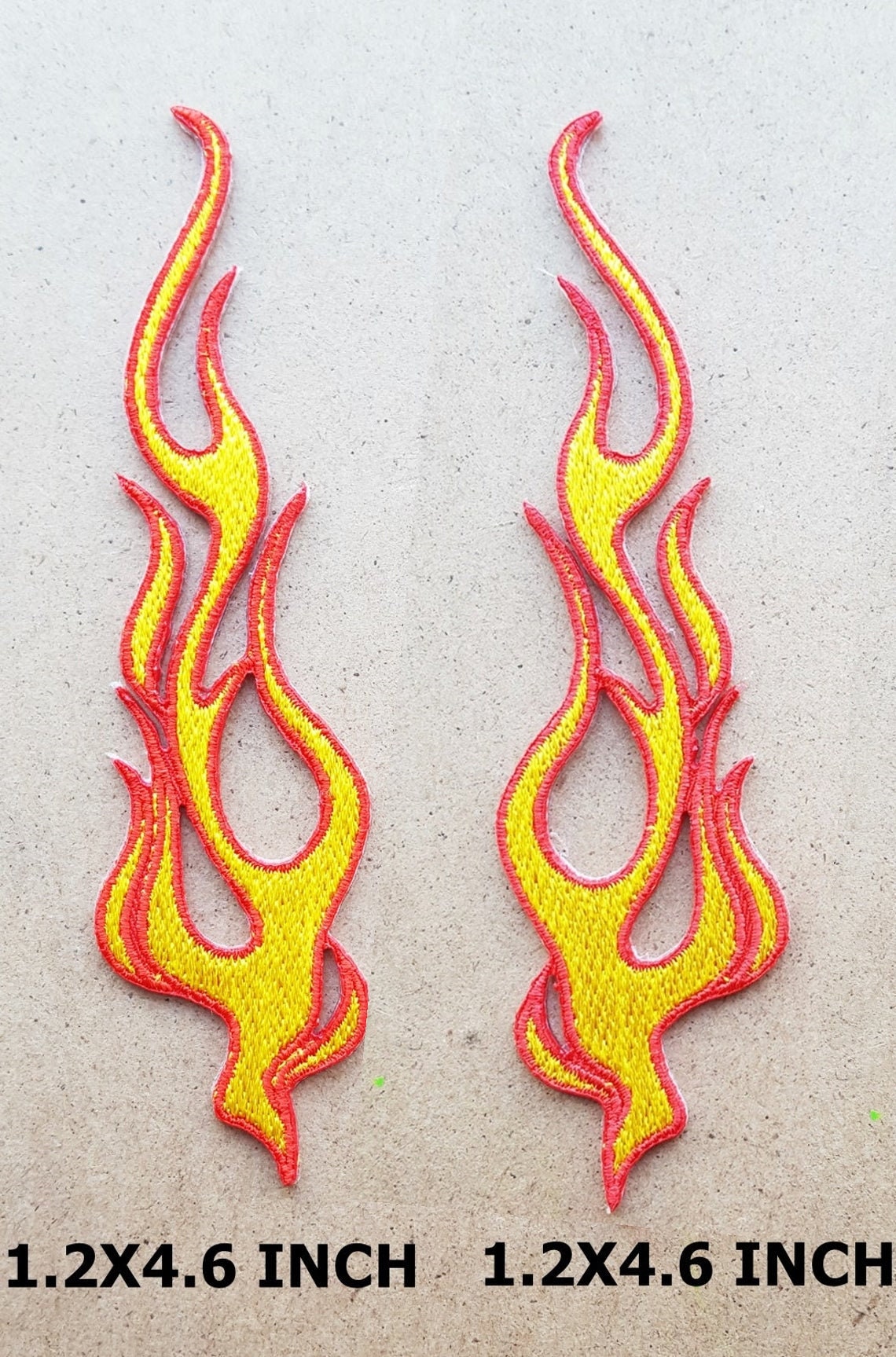 Lot of 2 Flame Fire Patch Flame Danger Warning Cartoon Patch Kids ...