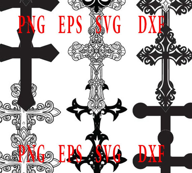 Crosses Fine Vector Art Png Eps Dfx Svg High Quality Art Etsy