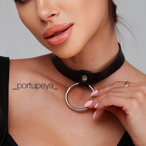 Halsband Choker für Frauen - Handgemachtes schwarzes Halsband Choker - Leder Choker Halskette - Goth Choker - Leder Choker - Halsband Choker für Frauen