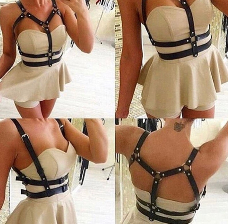 bdsm lingerie harness belt bdsm-gear for women Women vegan leather harness chest harness submissive clothing