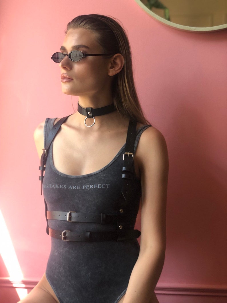 harness woman BDSM harness Vegan leather Leather harness bdsm-gear for women Fashionable woman/'s accessory