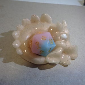 Pastel Sandy Dragon Dice Guardian Holder Figure