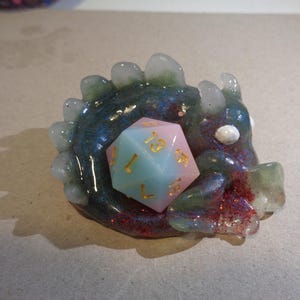 Blue and Red Dragon Dice Guardian Holder Figure