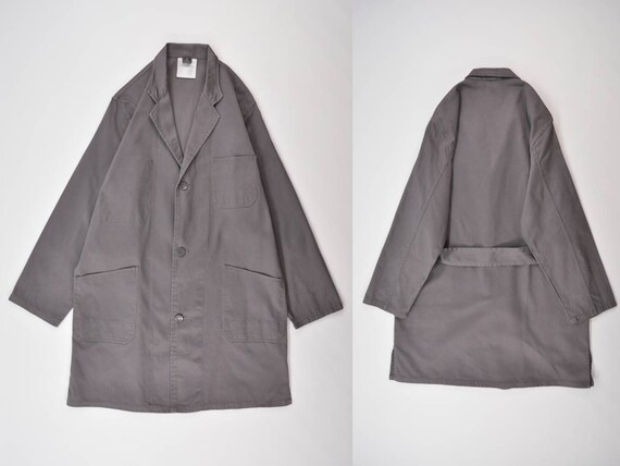 Vintage European Work Coat / Gray Shop Coat / Dust