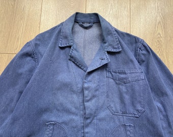 Giacca da lavoro in denim vintage, camice da lavoro franco-svizzero, artista, pittore