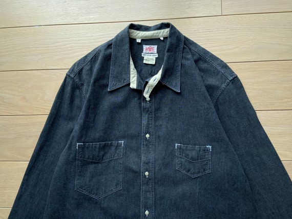 M LVC Selvedge Shirt Levis Vintage Clothing Dark Cotton 