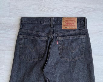 W29 Vintage 1990s Levi's 501 Jeans, USA Made Black Worn Washed Denim Pants