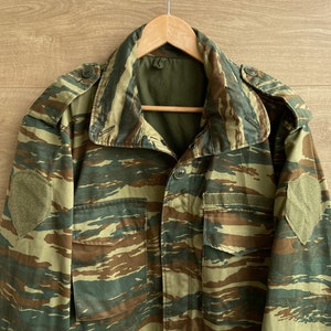 Vintage Lizard Camo Jacket, Field Jacket M65 Style, Greek Army Jacket, Tiger Stripe Style