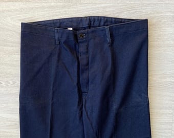 Vintage Work Pants, Worker Trousers, Blue Cotton