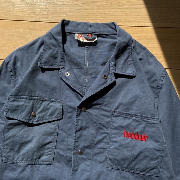24"pit Vintage Worker Jacket, Cotton Work Jacket Snap Buttons