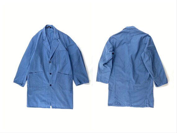 Vintage Work Coat, Blue Shop Coat, Duster Coat, Ar