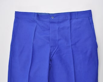 Vintage French Work Trousers, Blue Pants, Euro Workwear