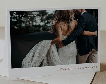 Minimalist Wedding Photo Thank You Card: Editable Template (Amy Suite)