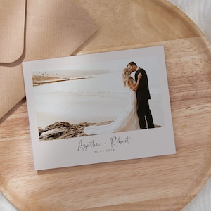 Foto de boda minimalista gracias, tarjeta de agradecimiento de boda, tarjeta de agradecimiento de foto, tarjeta de agradecimiento imprimible, carta de agradecimiento de boda, Agatha