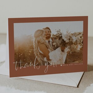 Foto-Dankeskarte, Hochzeit-Dankeskarte, minimalistische Hochzeit, moderne Hochzeits-Dankeskarte, bearbeitbare Dankeskartenvorlage, Stella