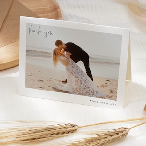 Hochzeit Dankeskarte mit Foto, druckbare Dankeskartenvorlage, Foto-Dankeskarte, Sofortiger Download, mit Foto, bearbeitbar, Anmut