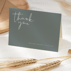 Minimalist Wedding Photo Thank You, Wedding Thank You Card, Photo Thank You Card, Printable Thank You Card, Wedding Template, Audrey