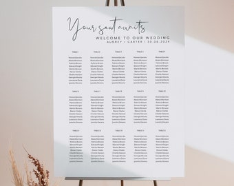 Wedding Seating Plan, Printable Seating Chart, Banquet Seating Chart, Editable Seating Chart, Minimalist Seating Chart Template, Audrey