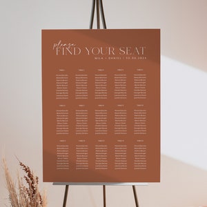 Wedding Seating Chart, Printable Seating Chart, Wedding Seating Chart Poster, Minimalist Wedding, Editable Seating Plan, Simple, Mila