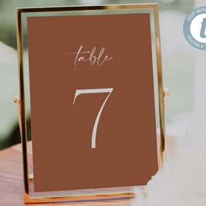 Modern Wedding Table Numbers, Wedding Table Numbers Template,  Minimal Table Numbers, Printable Reception Table Numbers, 5x7, 4x6, Mila