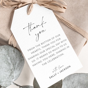 Minimalist Wedding Favor Tags: Thank You Template (Digital Download)